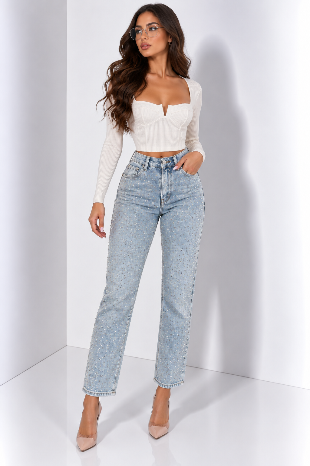 Vaqueros Denim Brillo